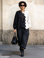 Felpa colorblock smerlata elegante e casual