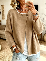 Cozy Ribbed Asymmetrical Knit Cardigan