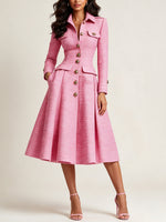 Elegantes Tweed-Midikleid