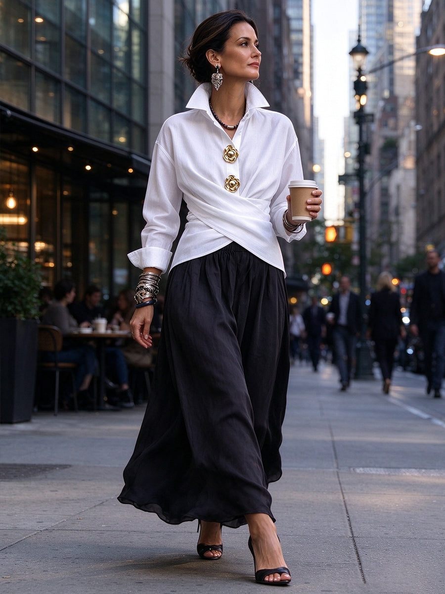 Camicia elegante e avvolgente sul davanti