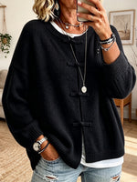 Thick-knit Cardigan With Vintage-style Frog Closures