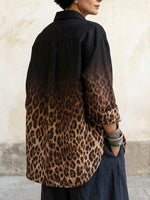 Camicia oversize da donna con stampa leopardata Ombre.