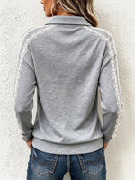 Felpa casual con pannelli in pizzo