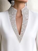 Elegant Formal Sparkling Embellished Blouse