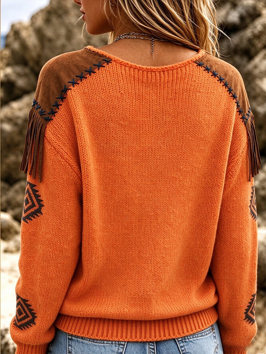 Jersey de punto jacquard con calavera del desierto occidental