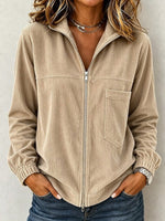 Cozy Ribbed Corduroy Zip-Up Jacket