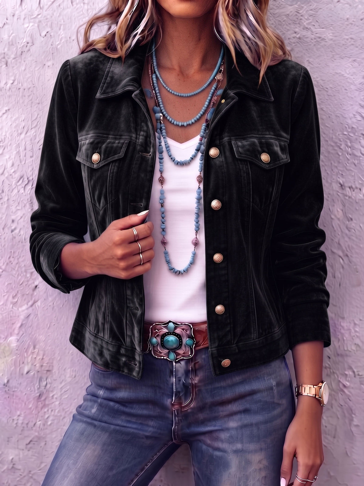 Boho Vintage-inspired Velvet Jacket