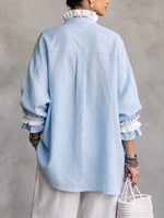 Ethereal Ruffled Contrast Blouse