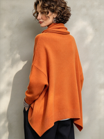 Chaqueta estilo suéter con cremallera asimétrica naranja urbana elegante
