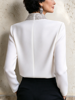 Elegante camicetta formale decorata scintillante