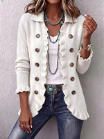 Chic Knit Ruffle-Trim Cardigan