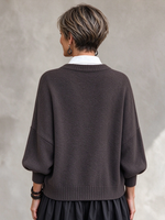 Cardigan in maglia con fiocco casual ed elegante
