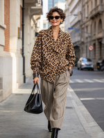 Chic Urban Leopard Print Asymmetrical Top