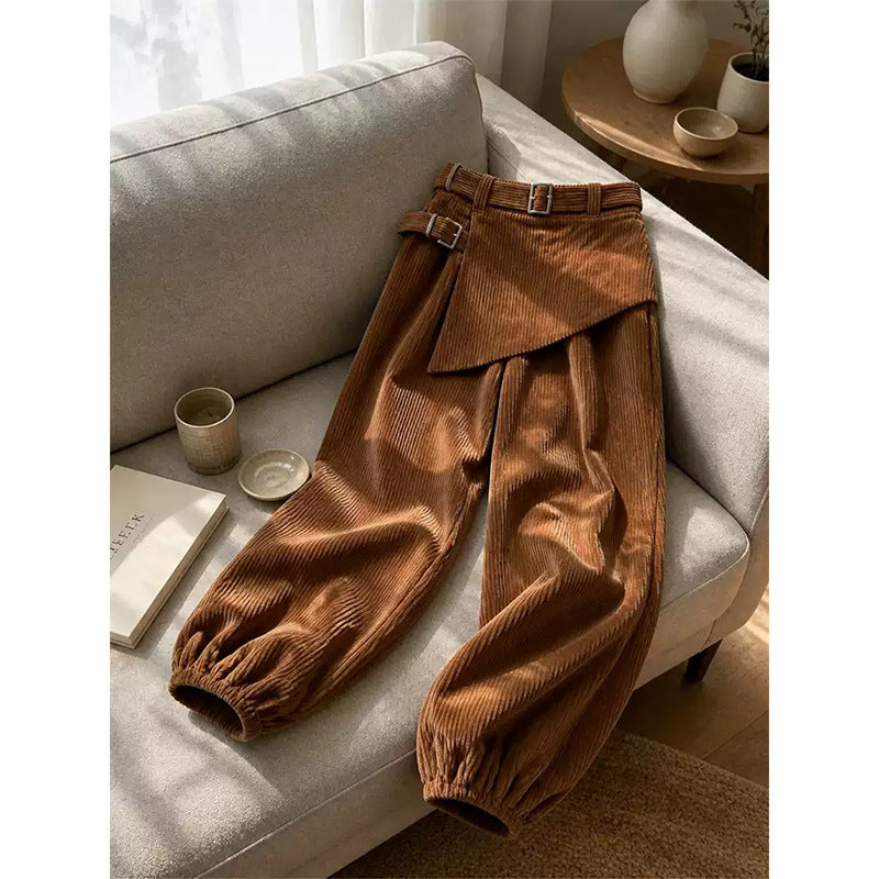 Pantaloni eleganti in velluto a coste