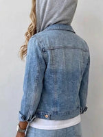 Detachable‑hood Cropped Denim Jacket