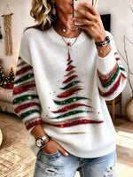 Übergroßer Weihnachtsbaum-Strickpullover