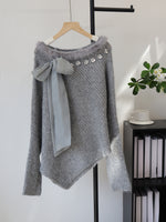 Christmas Knit Sweater With Plush Trim