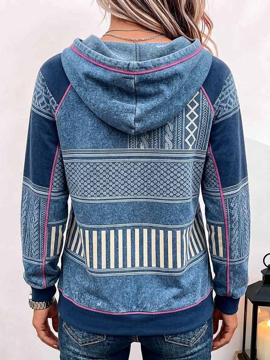 Women's Casual Outdoor Printed Long-sleeve Hoodie