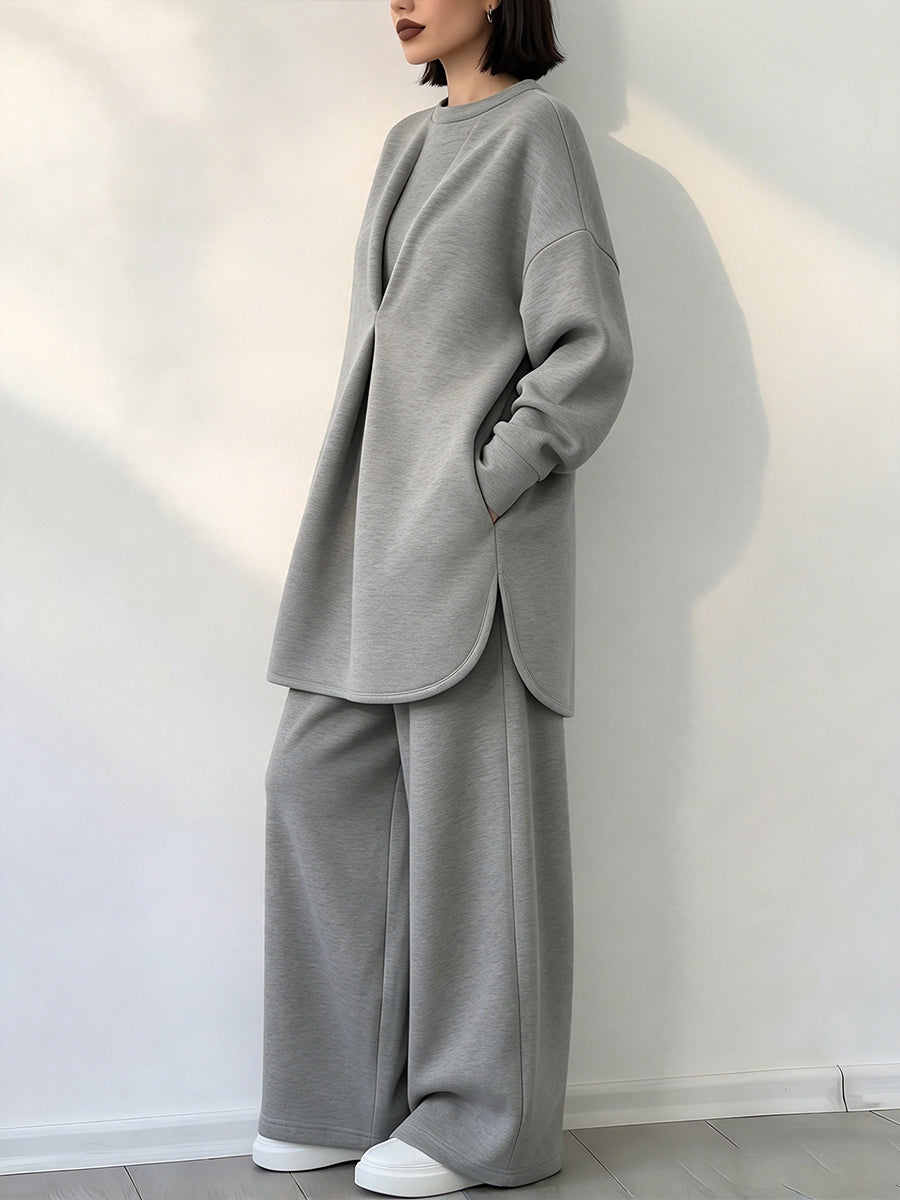 Schickes, entspanntes zweiteiliges Lounge-Set in Heather Grey