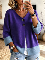 Cardigan in maglia a blocchi di colore