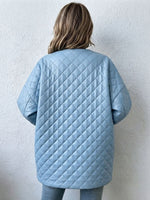 Relaxed Elegant Diamond Quilted Asymmetric Oversized Jacket