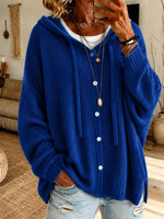 Loose And Cozy Hooded Knit Cardigan