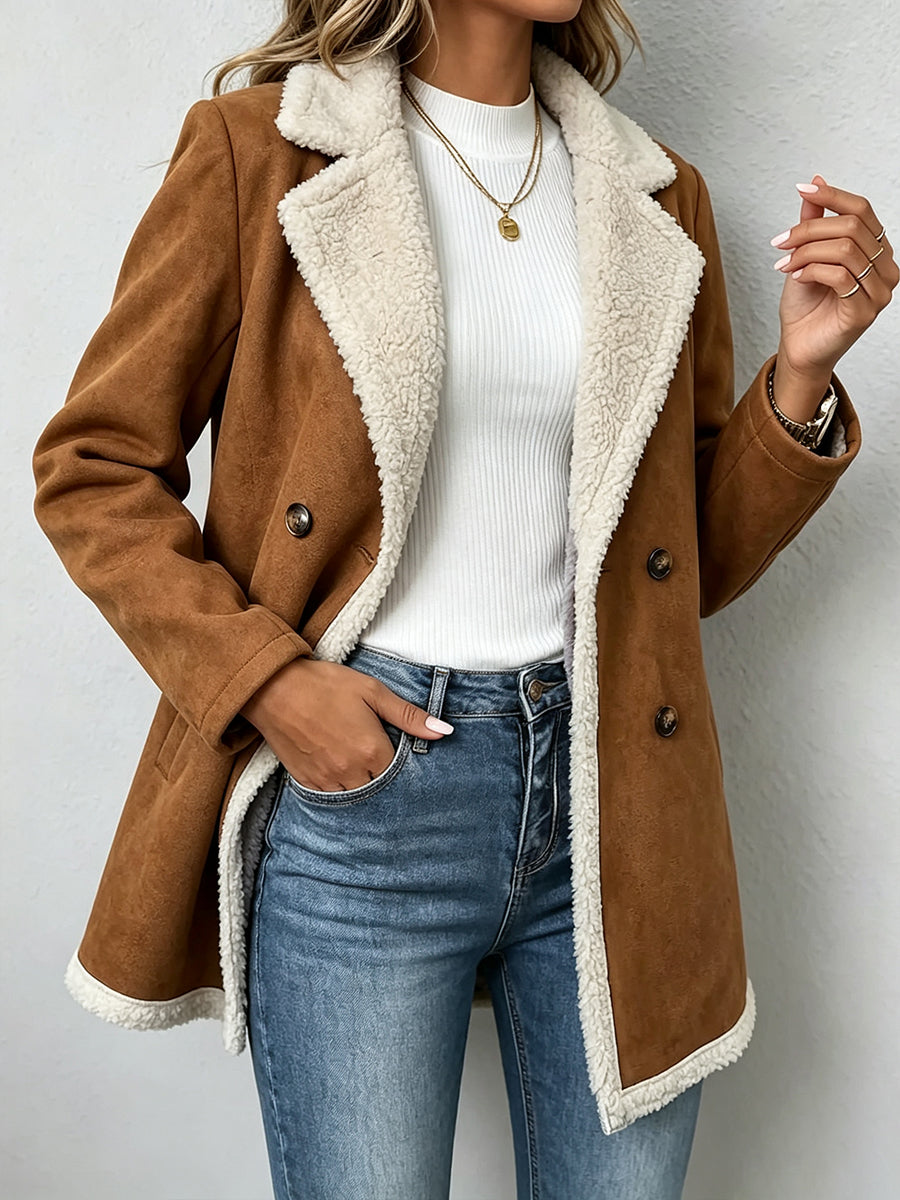 Casual Stand-collar Zip-up Teddy Fleece Jacket