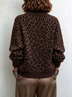Cardigan in maglia con stampa leopardata audace