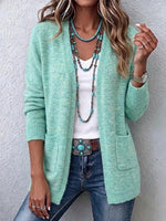 Lockerer, knopfloser Strick-Cardigan mit Taschen