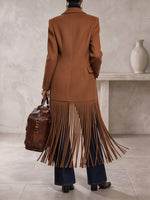 Schicker Trenchcoat aus Wollmischung mit Fransensaum