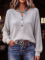 Cozy Waffle Knit Henley Top