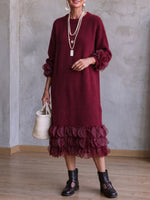 Schickes Midikleid aus Organza-Rüschenstrick