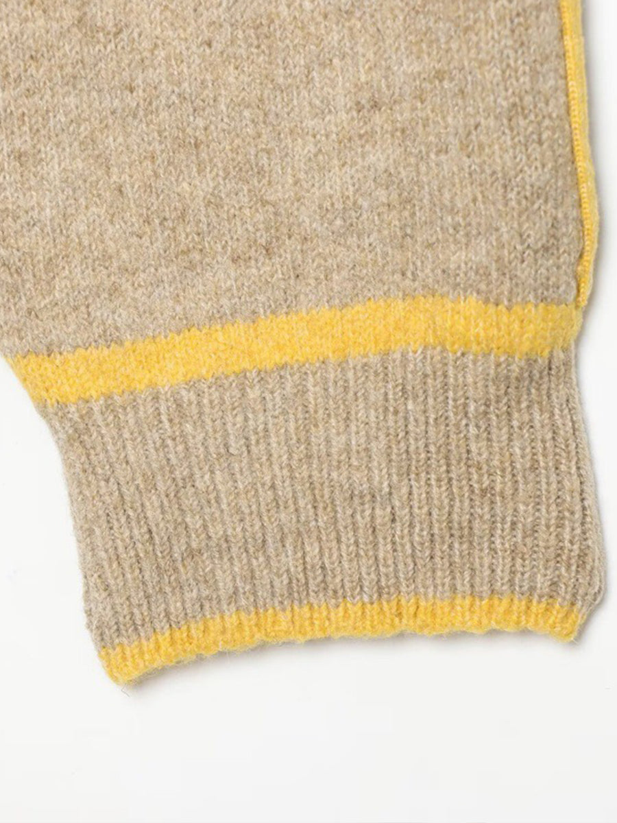Elegante set di abbigliamento da casa in maglia con finiture a blocchi di colore