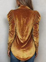 Camicetta con maniche increspate in velluto elegante Boho