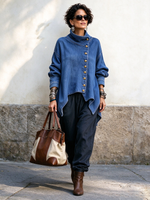 Neformala Denim Malsimetria Buton-supren Jako