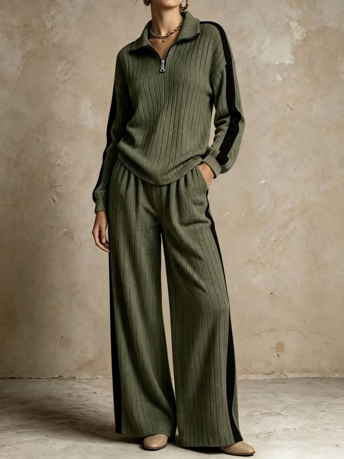 Chic Denim-Inspired Crochet Two-Piece Set