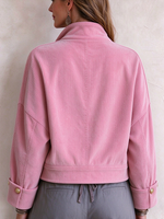 Chaqueta de pana de moda elegante con doble botonadura