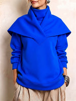 Schickes, dramatisches Sweatshirt mit Schalkragen