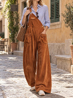 Lässiger Cord-Overall mit weitem Bein