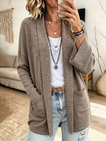 Cardigan in maglia con tasca frontale aperta accogliente autunno inverno chic