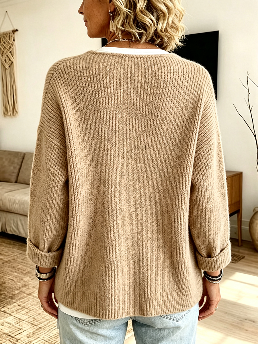 Cozy Ribbed Asymmetrical Knit Cardigan