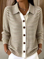 Cozy And Casual Striped Knit Cardigan