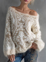 Elegant Fuzzy Off-the-shoulder Sweater