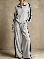 Chic Denim-Inspired Crochet Two-Piece Set
