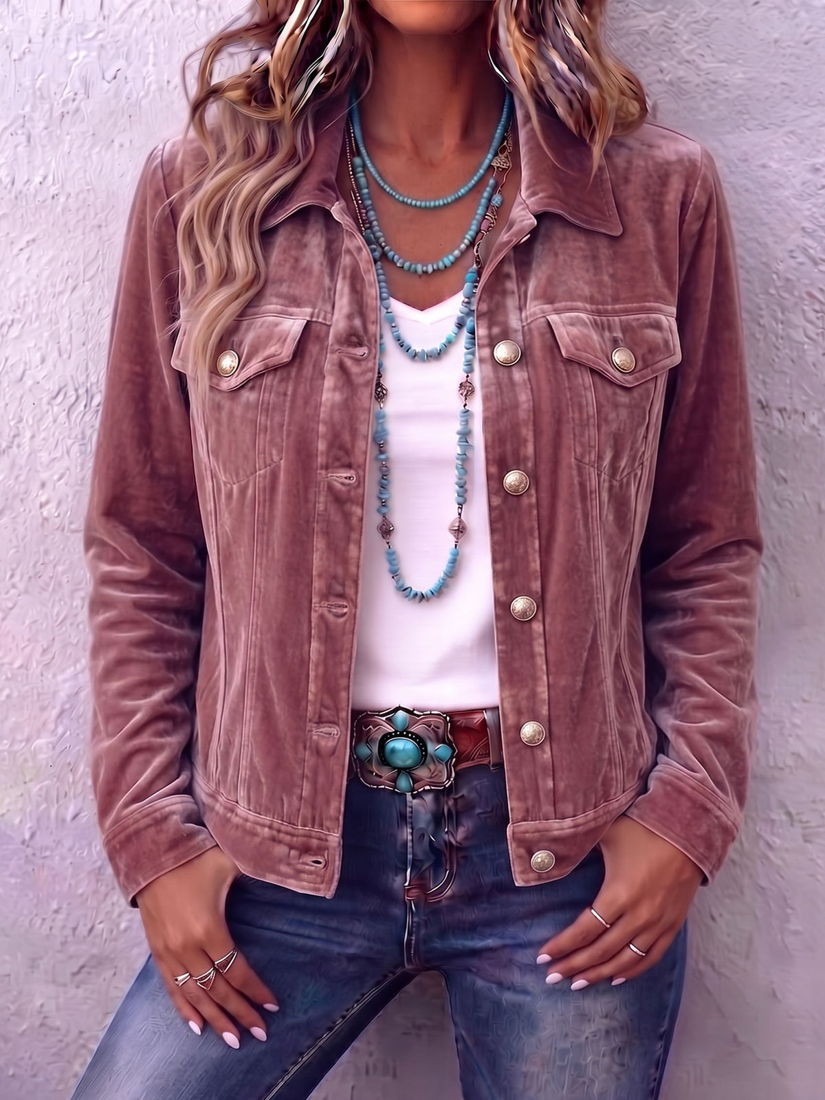 Boho Vintage-inspired Velvet Jacket