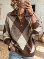 Top de punto con cuello tipo polo y estampado acolchado