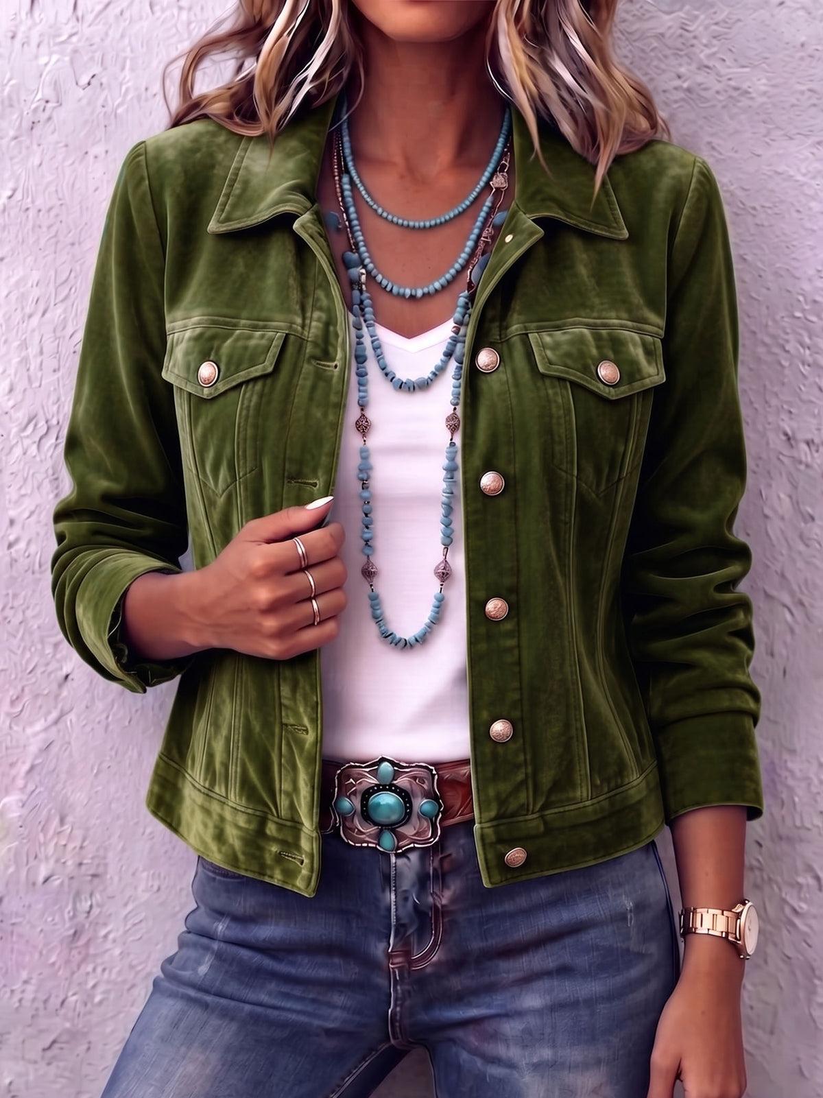 Boho Vintage-inspired Velvet Jacket