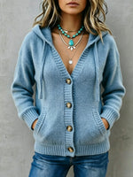Cozy And Casual Hooded Knit Cardigan