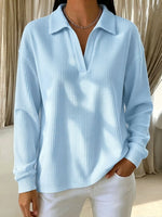 Cozy Chic Soft Waffle-knit Polo Top
