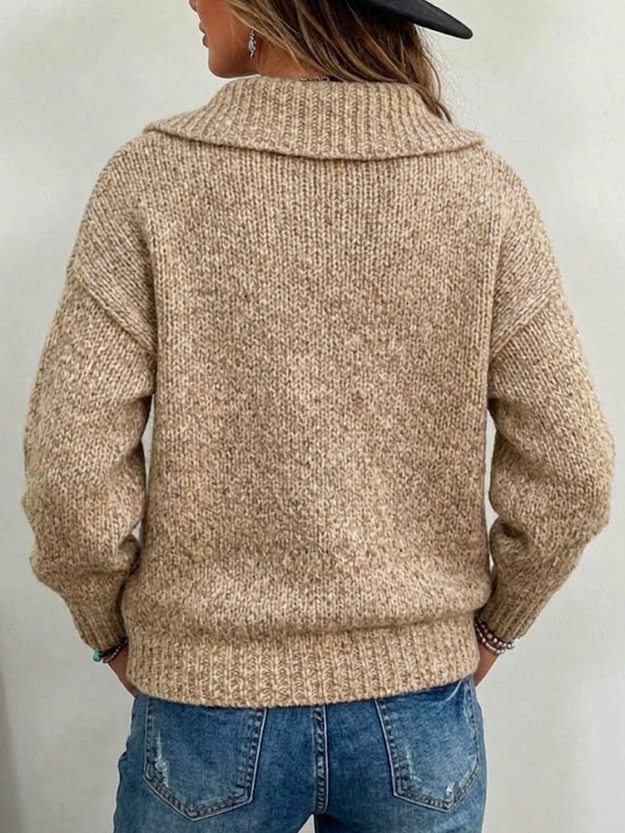 Maglione lavorato a maglia con colletto con bottoni alternati